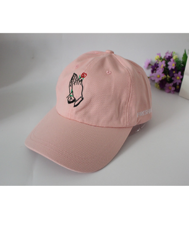 Korea Palm Rose Embroidered Cap