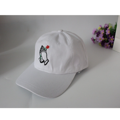 Korea Palm Rose Embroidered Cap