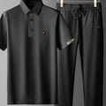 Black Summer Men's Quick-Drying Polo and Trousers Set - ShopNQlik