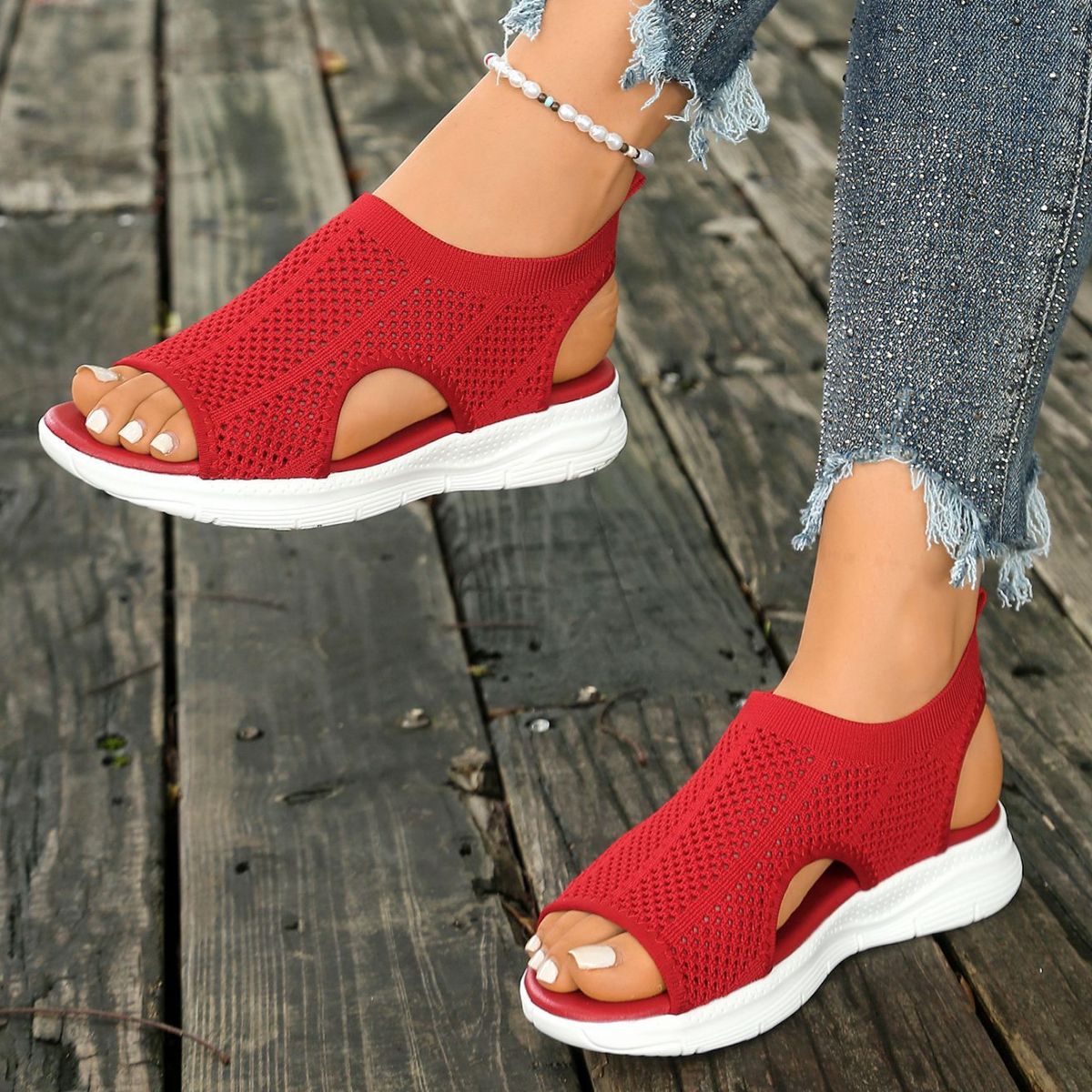 Breathable Mesh Open Toe Sandals - ShopNQlik