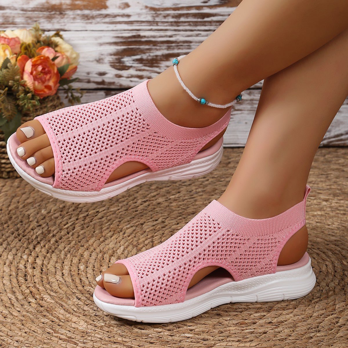 Breathable Mesh Open Toe Sandals - ShopNQlik
