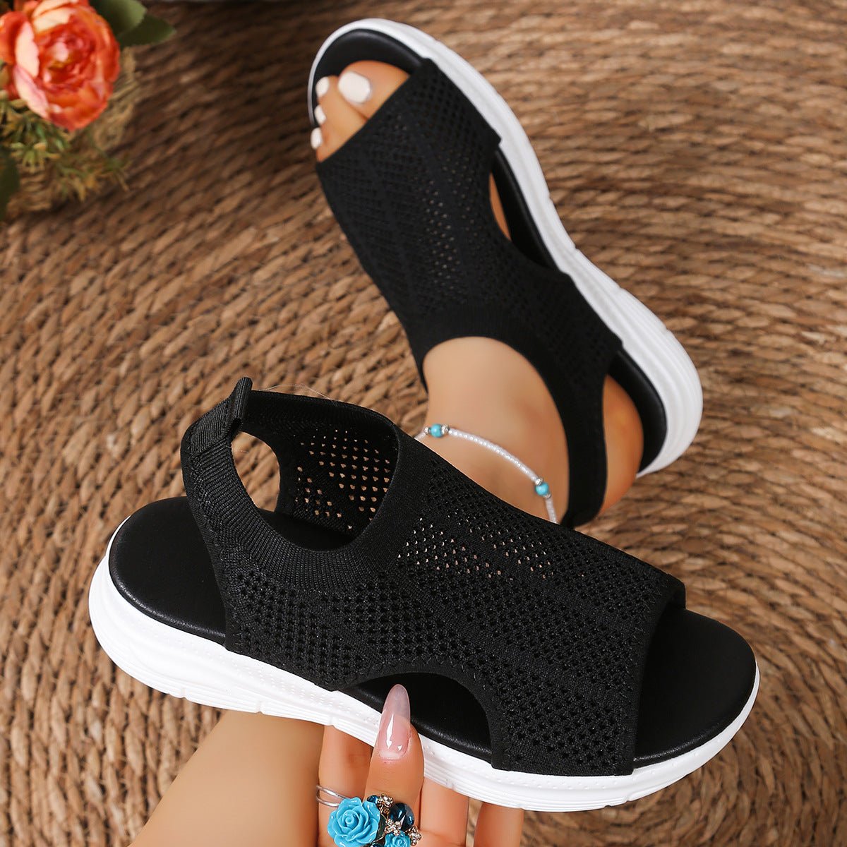 Breathable Mesh Open Toe Sandals - ShopNQlik