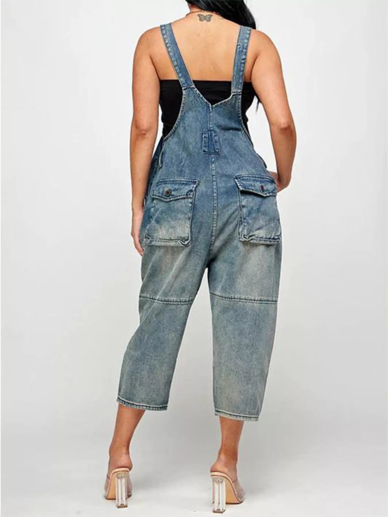Button-Front Denim Overalls with Pockets | Inclusive Sizing S–3XL | 4 Colours - ShopNQlik