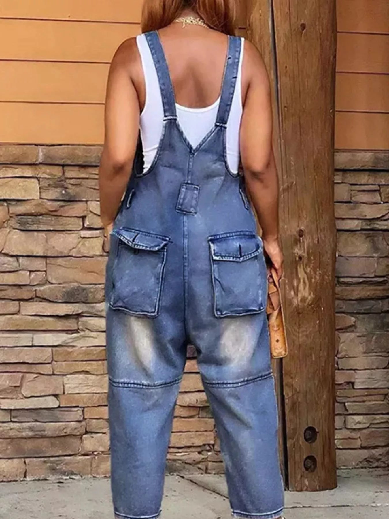 Button-Front Denim Overalls with Pockets | Inclusive Sizing S–3XL | 4 Colours - ShopNQlik