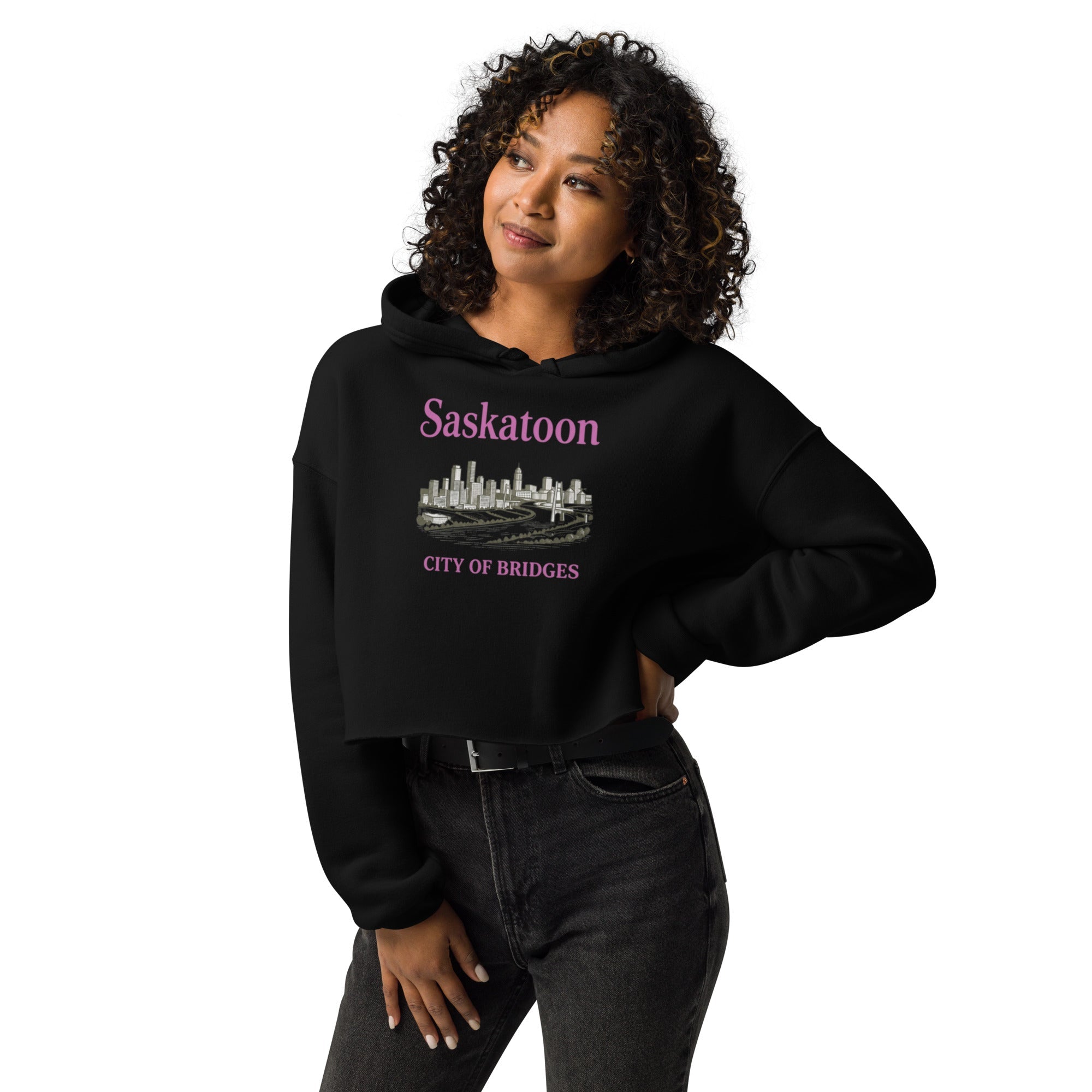 City Saskatoon Crop Hoodie | Women's Premium Cropped Hoodie - ShopNQlik