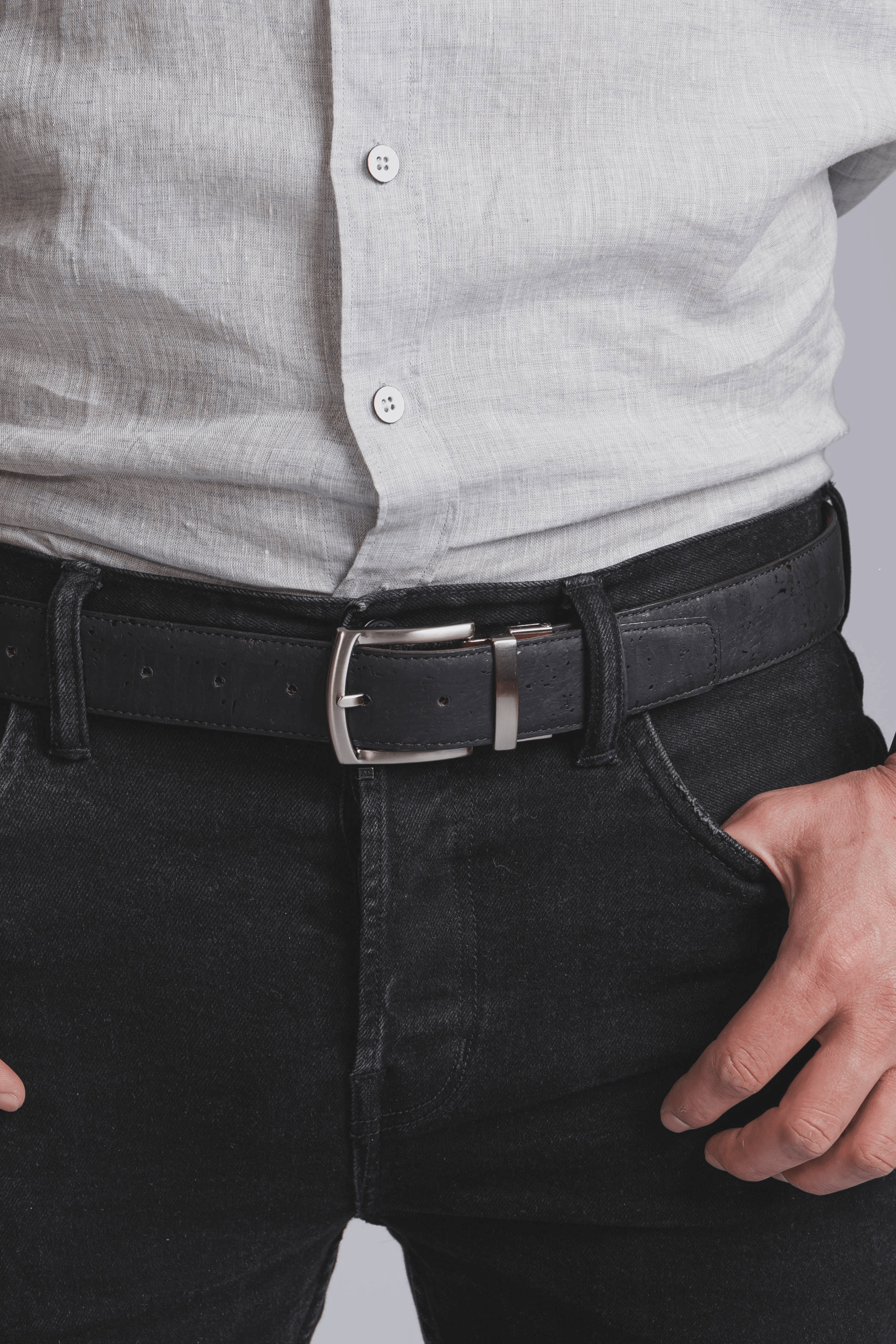 Cork Reversible Men's Belt (Brown/Black) - ShopNQlik