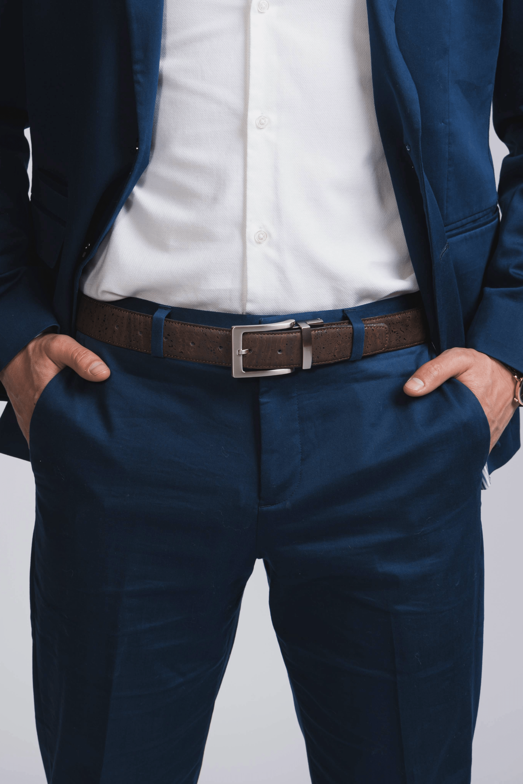 Cork Reversible Men's Belt (Brown/Black) - ShopNQlik