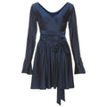 Fashionable V-Neck Backless Dress with Waist Tie - ShopNQlik