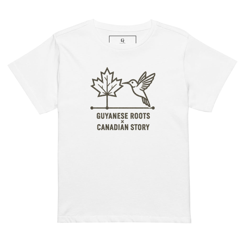 Guyanese Roots × Canadian Story — Women's High-Waisted Tee | Q Origins - ShopNQlik