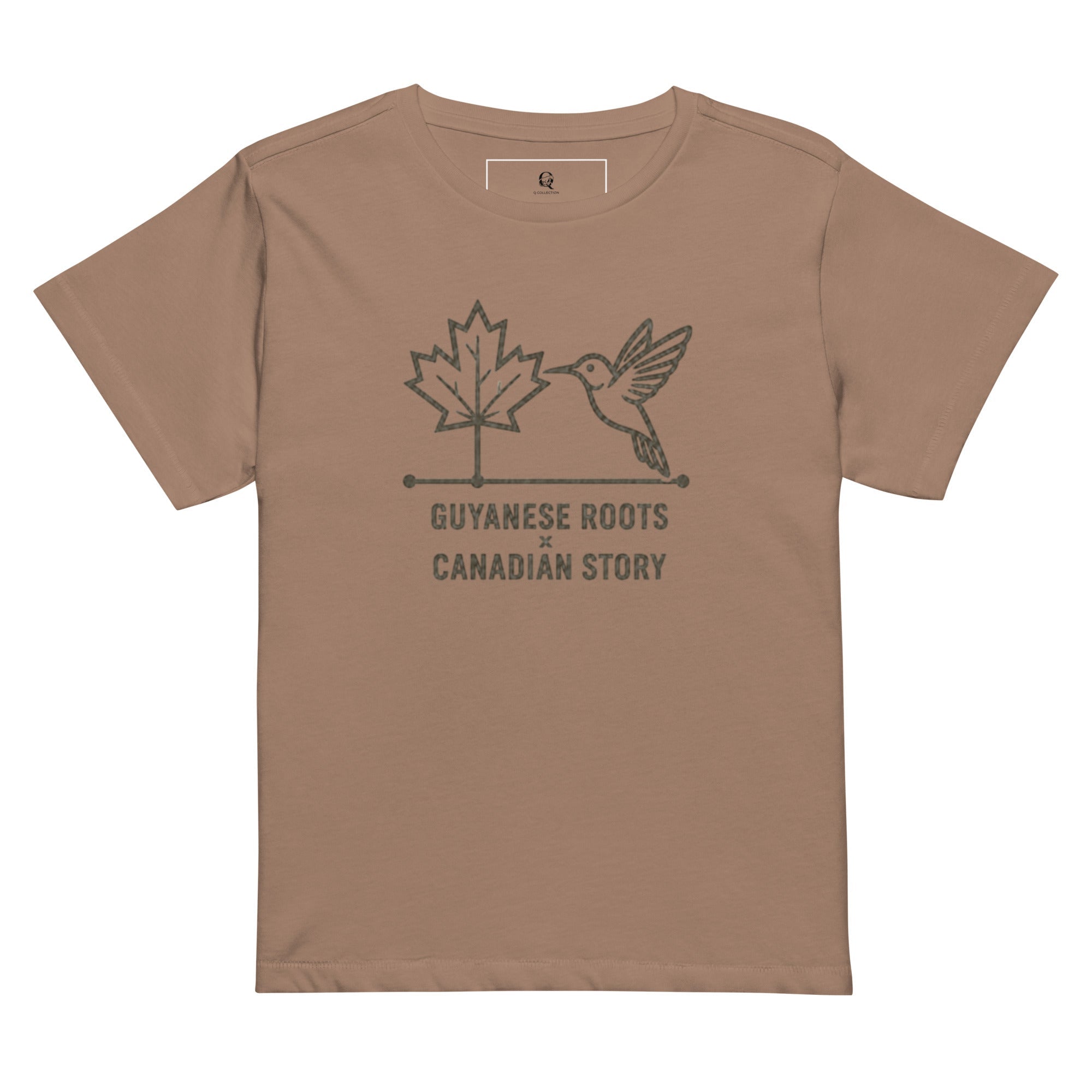 Guyanese Roots × Canadian Story — Women's High-Waisted Tee | Q Origins - ShopNQlik