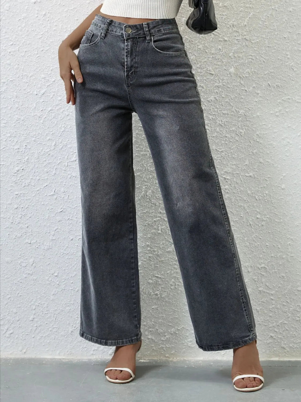 High Rise Wide Leg Jeans - ShopNQlik