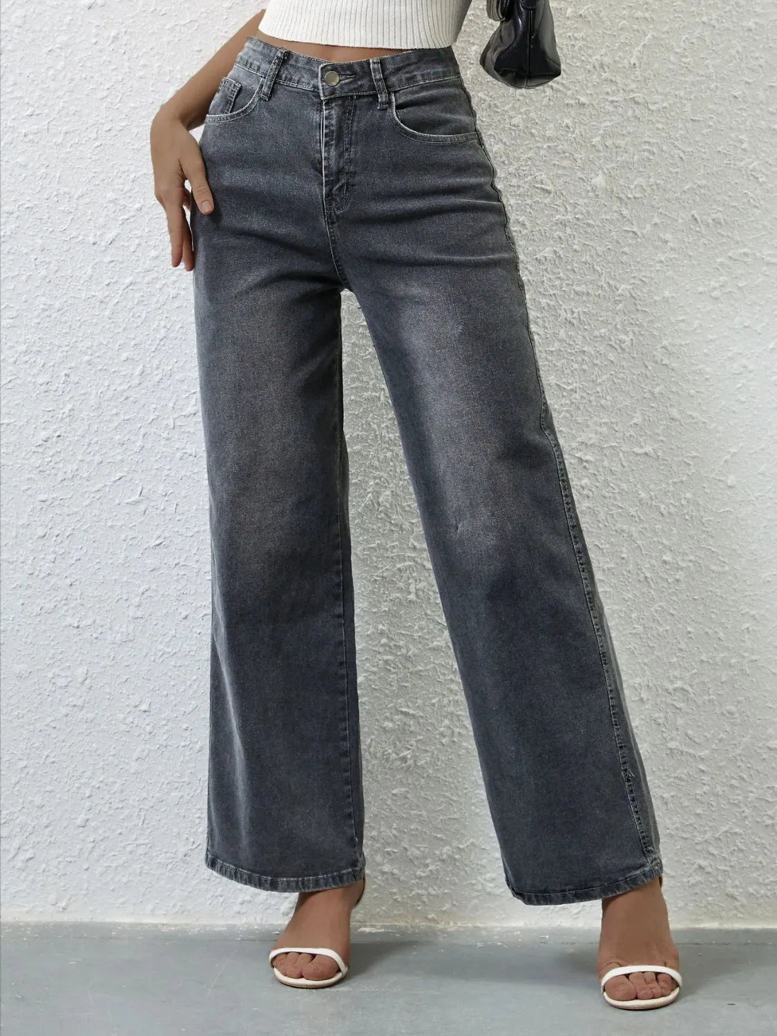 High Rise Wide Leg Jeans - ShopNQlik