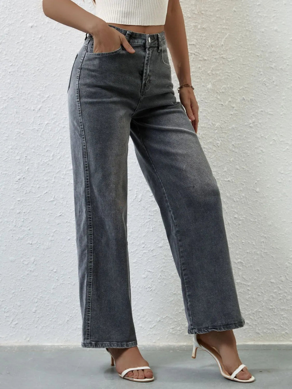 High Rise Wide Leg Jeans - ShopNQlik