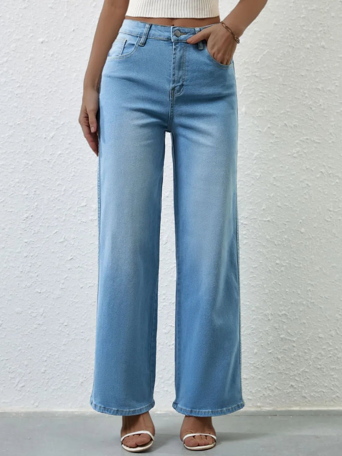 High Rise Wide Leg Jeans - ShopNQlik