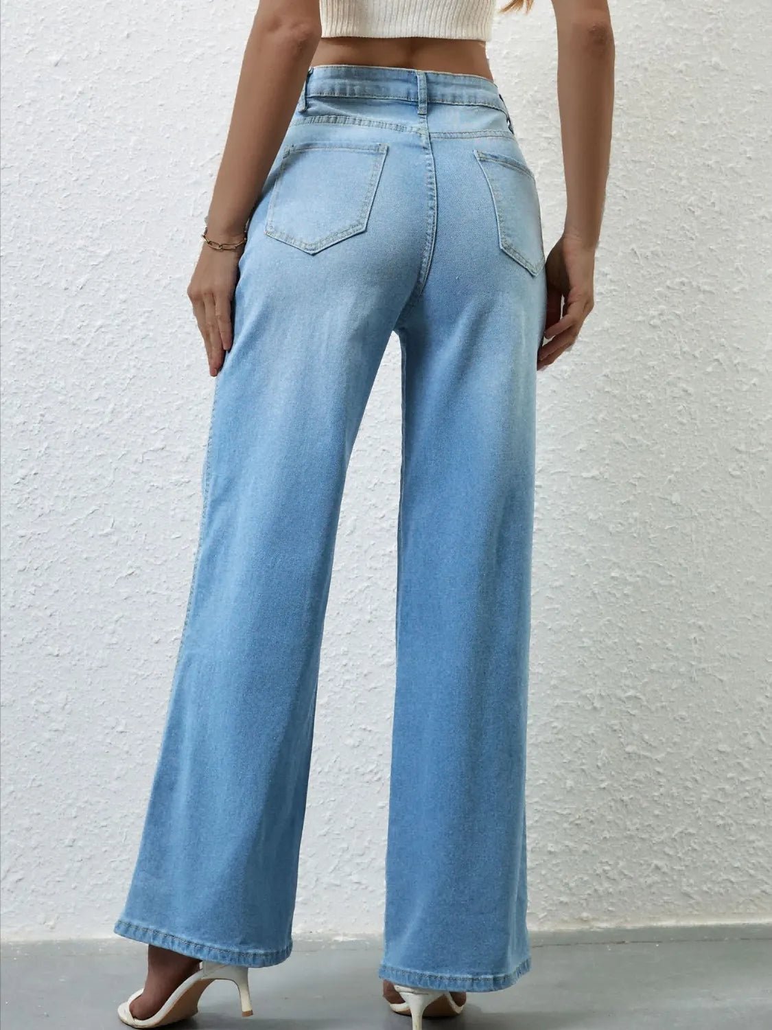 High Rise Wide Leg Jeans - ShopNQlik
