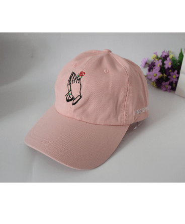 Korea Palm Rose Embroidered Cap - ShopNQlik