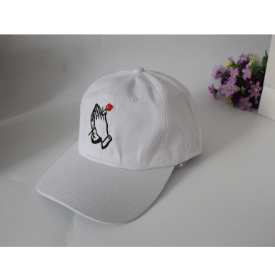 Korea Palm Rose Embroidered Cap - ShopNQlik