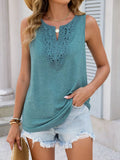 Lace Trim Sleeveless Tank Top - ShopNQlik