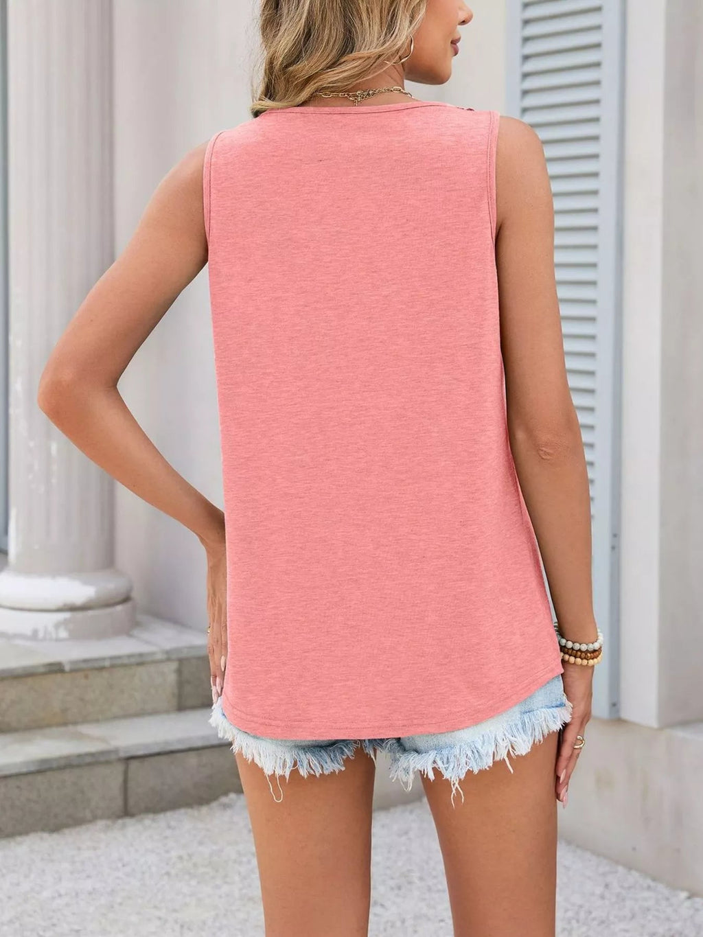 Lace Trim Sleeveless Tank Top - ShopNQlik