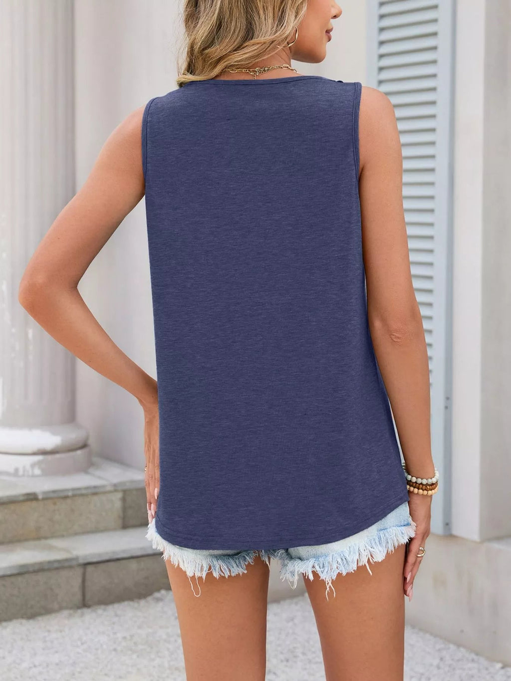 Lace Trim Sleeveless Tank Top - ShopNQlik