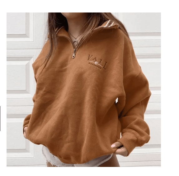 Ladies Casual Loose Stand-Collar Sweatshirt - ShopNQlik