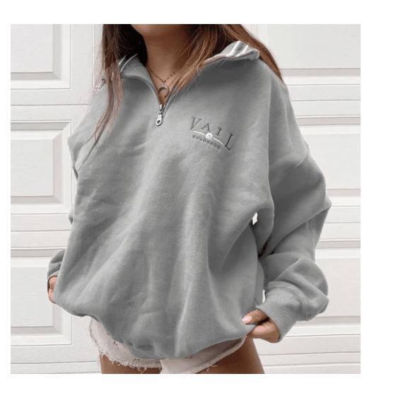 Ladies Casual Loose Stand-Collar Sweatshirt - ShopNQlik