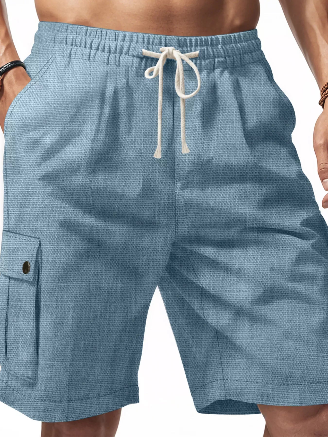 Men's Casual Drawstring Cargo Shorts – Pocketed, S–3XL - ShopNQlik