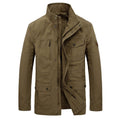 Men's Casual Mid-Length Cotton Jacket for Spring/Fall - ShopNQlik