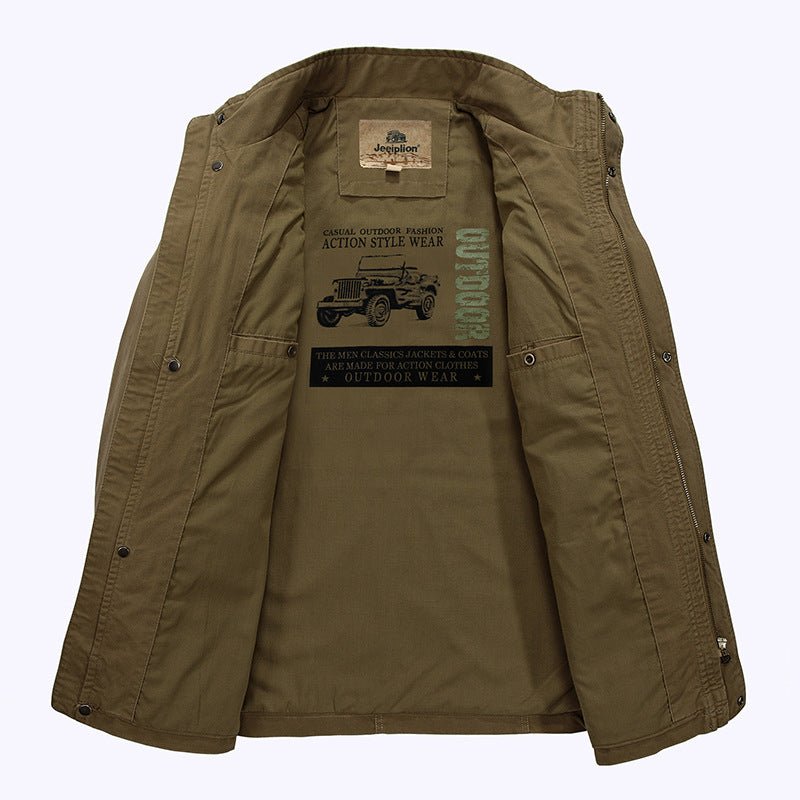 Men's Casual Mid-Length Cotton Jacket for Spring/Fall - ShopNQlik