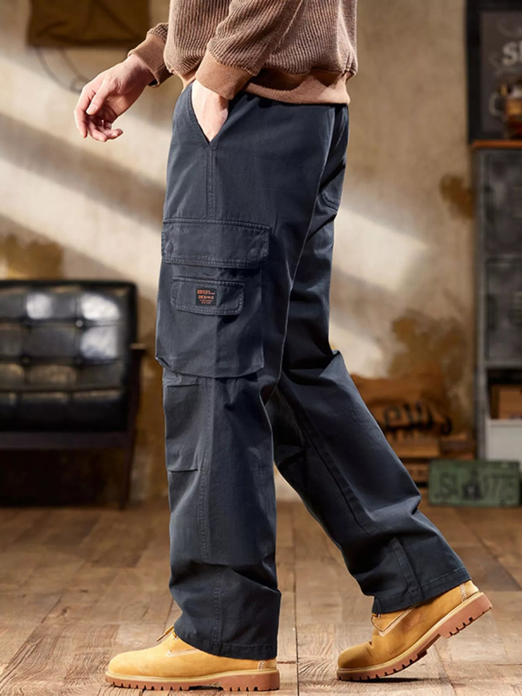 Men's Elastic Waist Cargo Pants – Pocketed, S–4XL - ShopNQlik