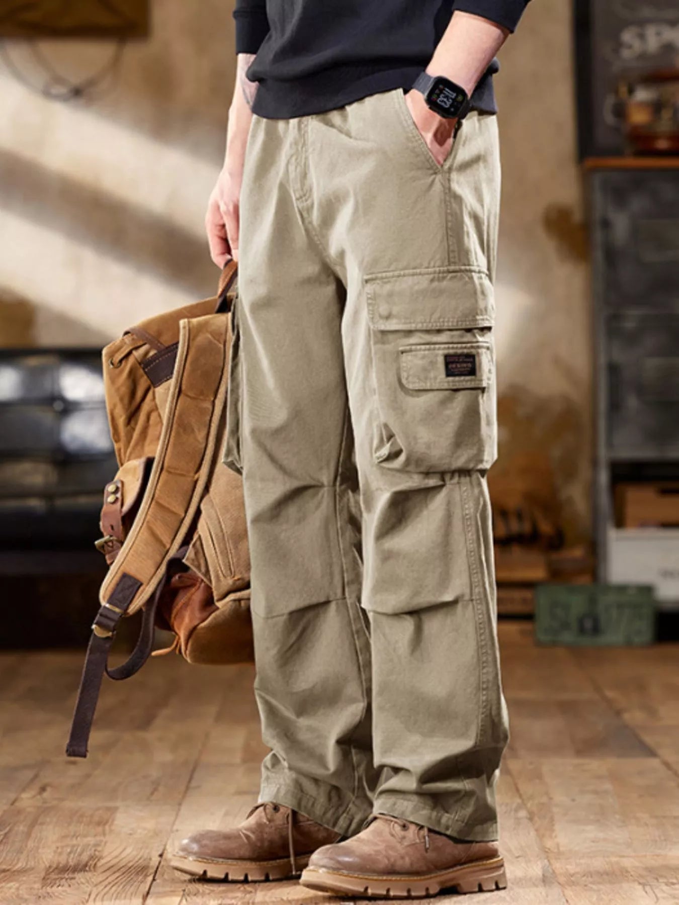 Men's Elastic Waist Cargo Pants – Pocketed, S–4XL - ShopNQlik