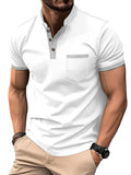 Men's Full Size Button Detail Short Sleeve Top Plus Size - ShopNQlik