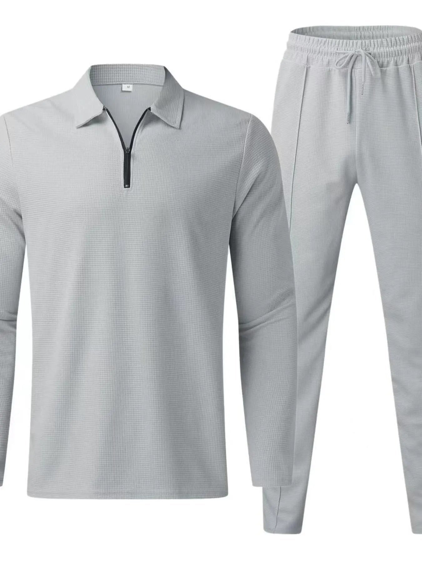 Men's Full Size Long Sleeve Top and Pants Set Plus Size - ShopNQlik