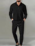 Men's Full Size Long Sleeve Top and Pants Set Plus Size - ShopNQlik