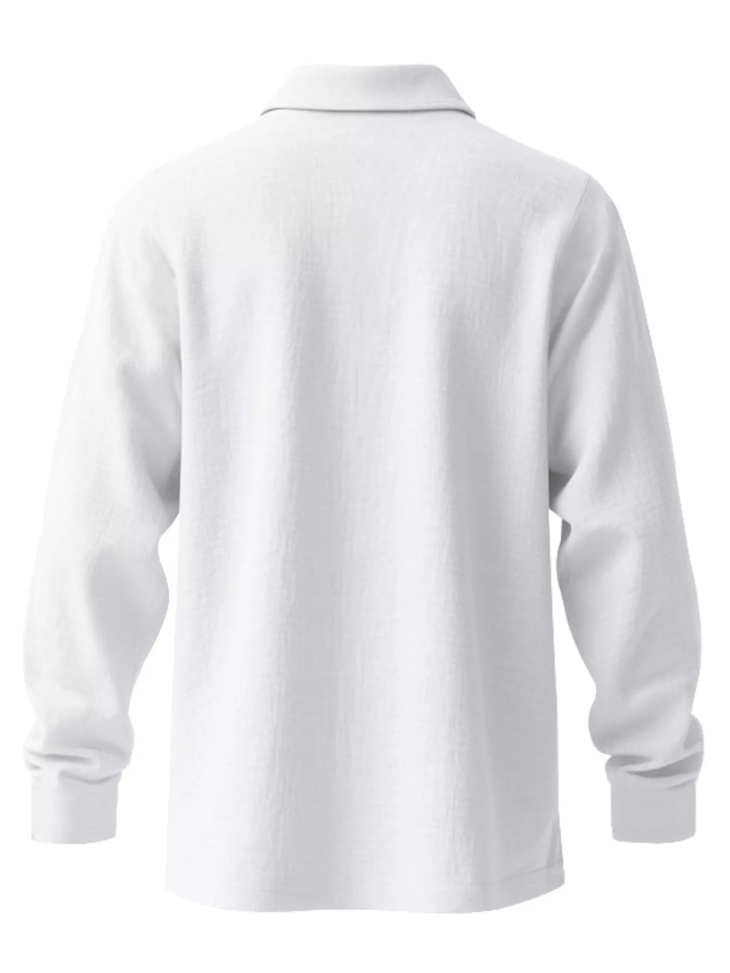 Men's Linen Long Sleeve Polo — Classic Fit, Plus Size (S–3XL) - ShopNQlik