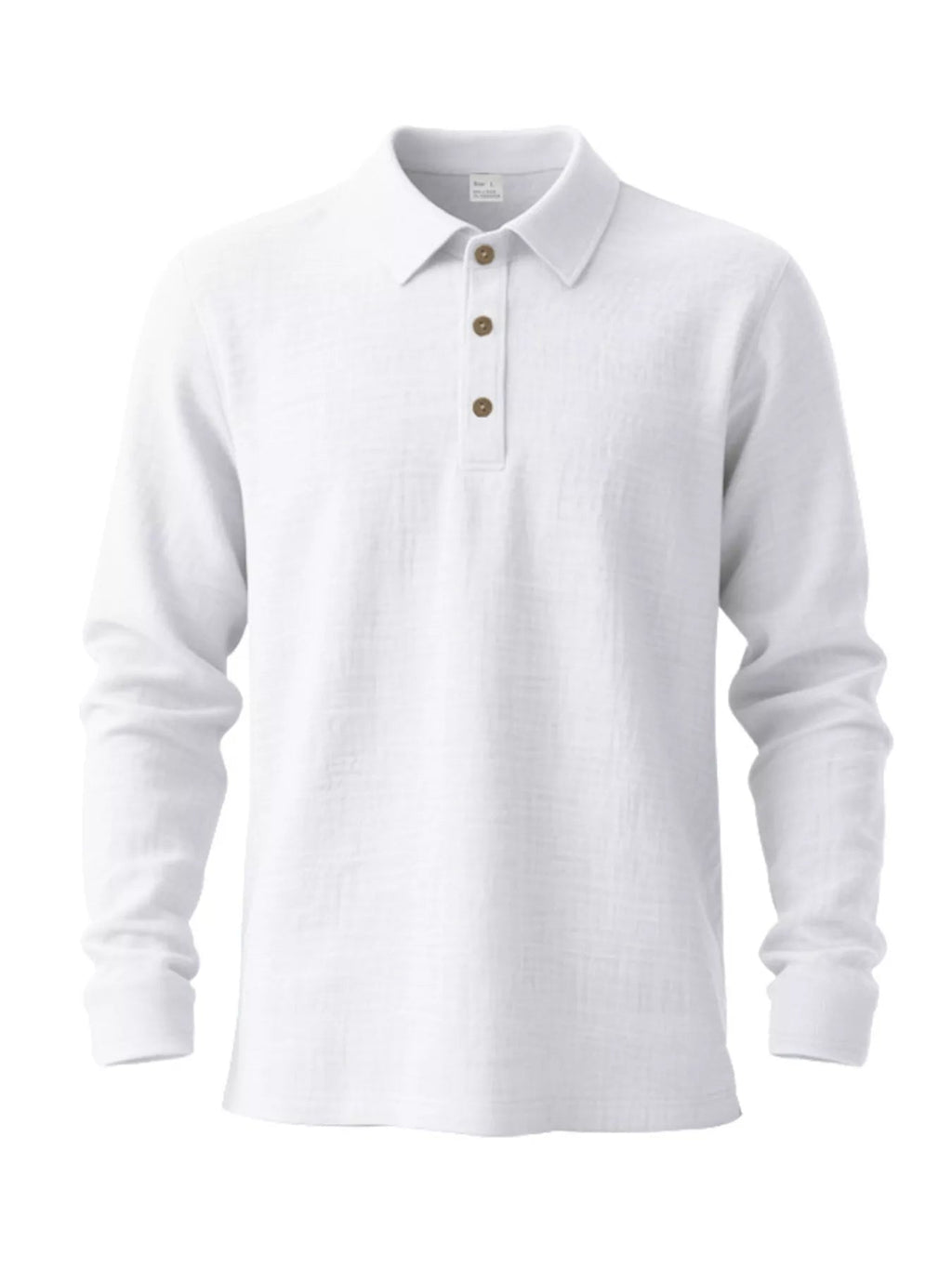 Men's Linen Long Sleeve Polo — Classic Fit, Plus Size (S–3XL) - ShopNQlik