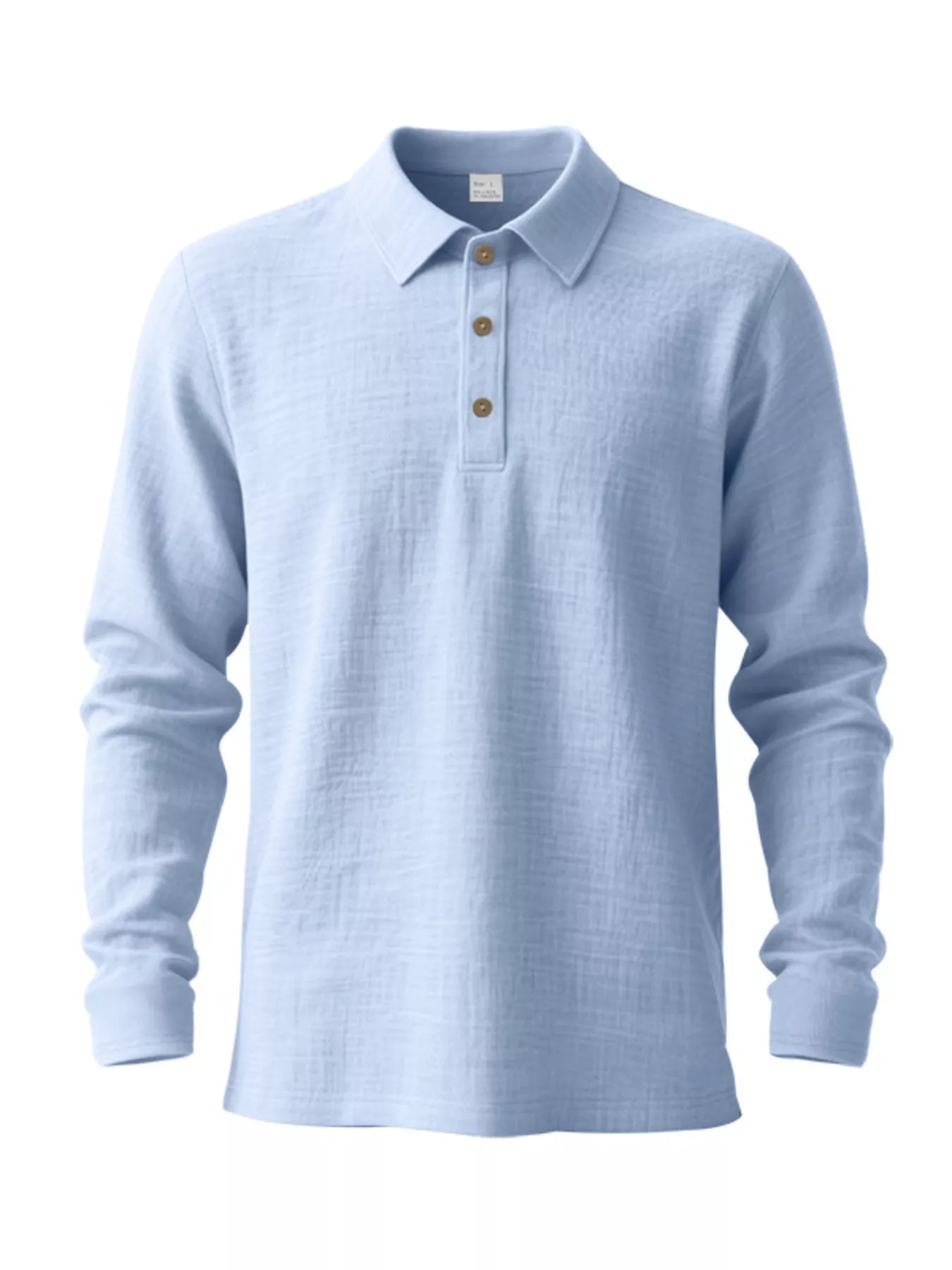 Men's Linen Long Sleeve Polo — Classic Fit, Plus Size (S–3XL) - ShopNQlik