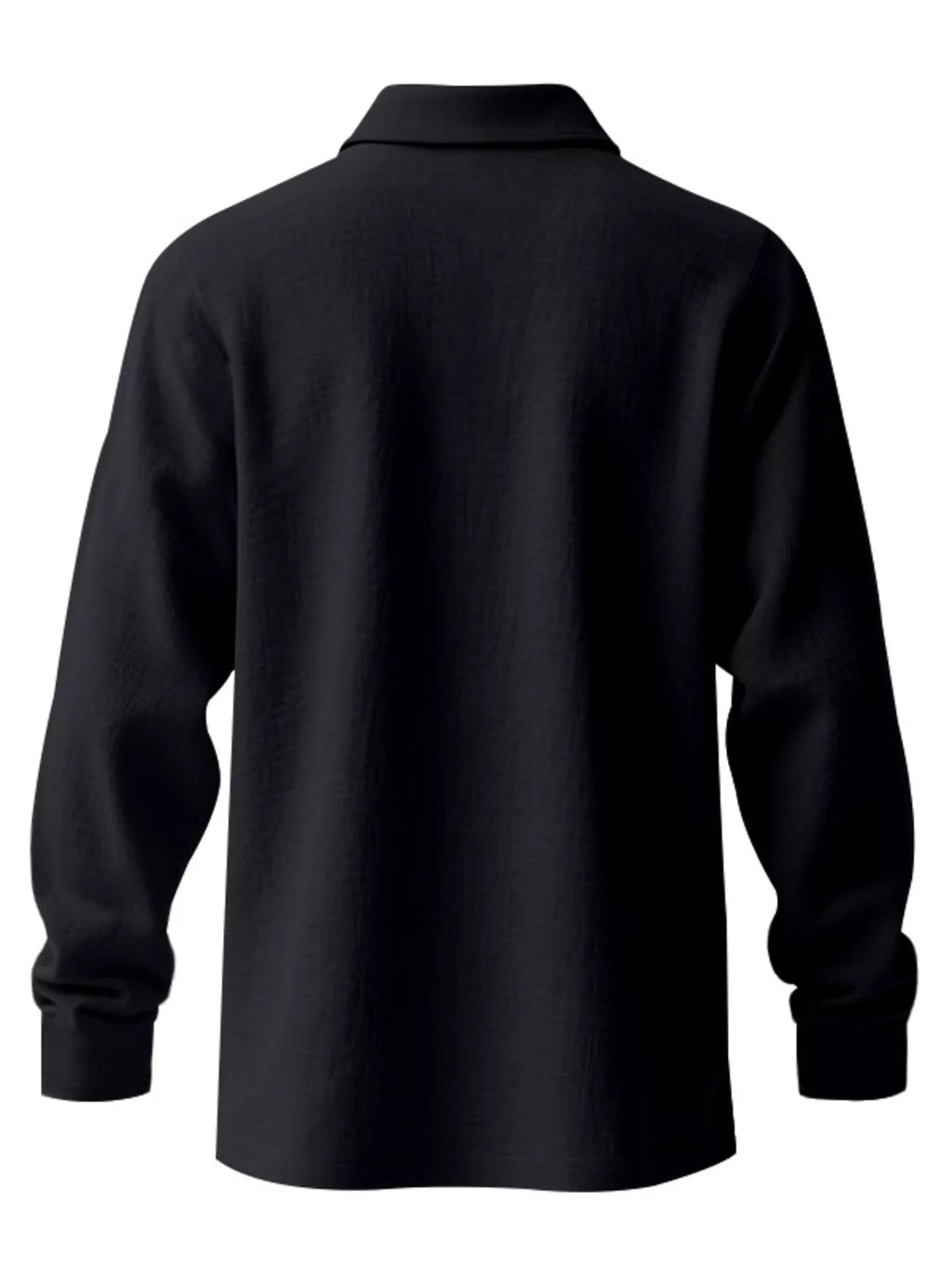 Men's Linen Long Sleeve Polo — Classic Fit, Plus Size (S–3XL) - ShopNQlik