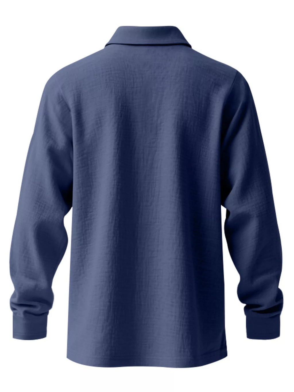 Men's Linen Long Sleeve Polo — Classic Fit, Plus Size (S–3XL) - ShopNQlik