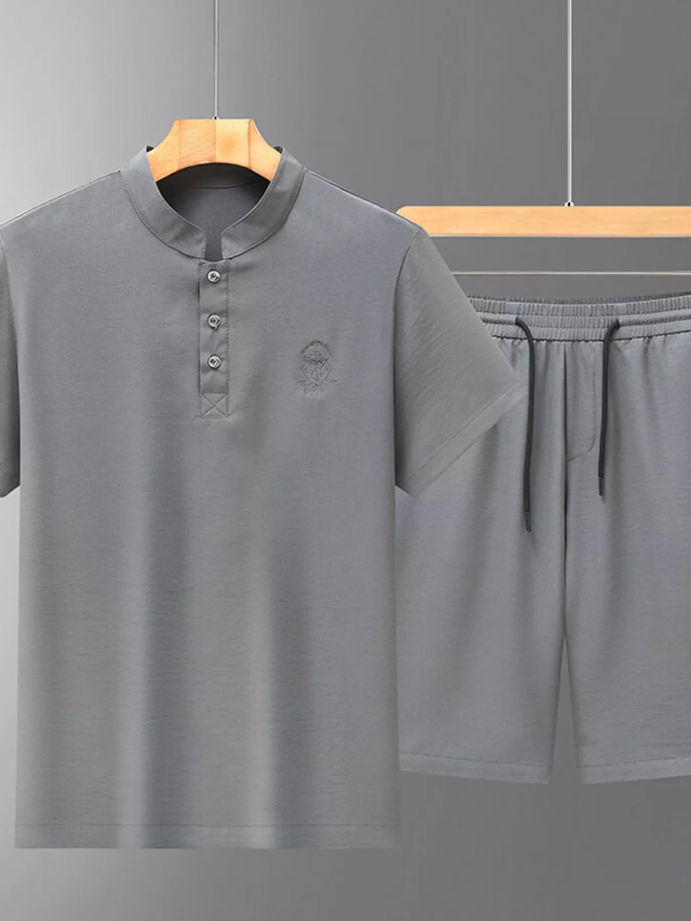 Men's Plus Size Breathable Short Sleeve Shirt & Shorts Set – M–4XL - ShopNQlik