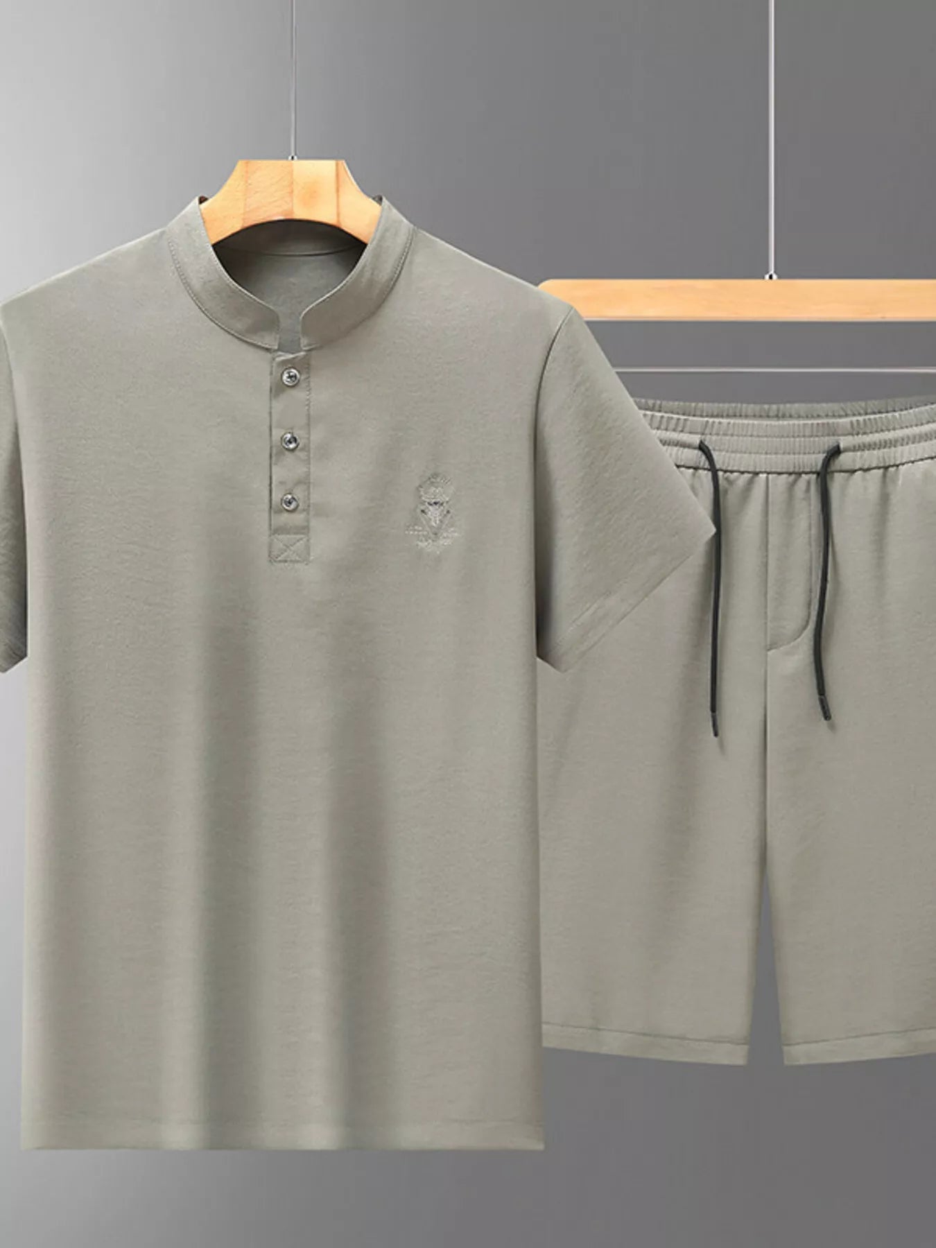 Men's Plus Size Breathable Short Sleeve Shirt & Shorts Set – M–4XL - ShopNQlik