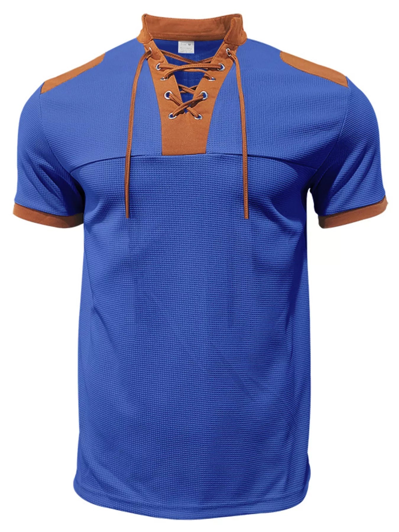 Men's Plus Size Lace-Up Collar Casual Top & Shorts Set – S–3XL - ShopNQlik