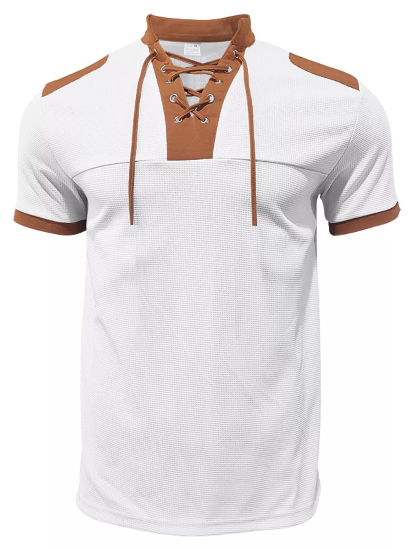 Men's Plus Size Lace-Up Collar Casual Top & Shorts Set – S–3XL - ShopNQlik
