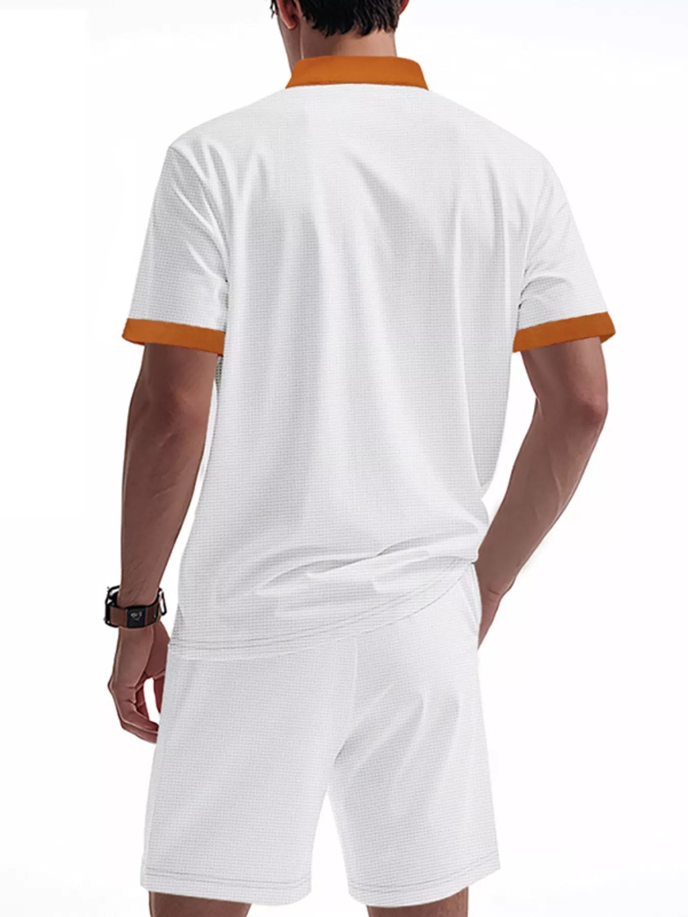 Men's Plus Size Lace-Up Collar Casual Top & Shorts Set – S–3XL - ShopNQlik
