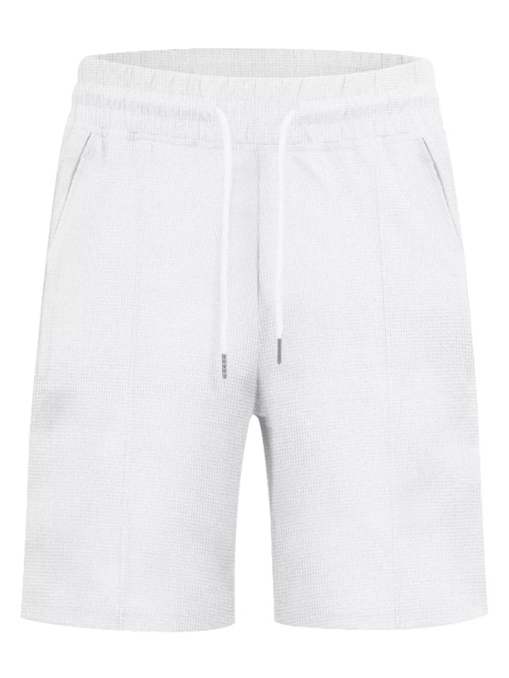 Men's Plus Size Lace-Up Collar Casual Top & Shorts Set – S–3XL - ShopNQlik