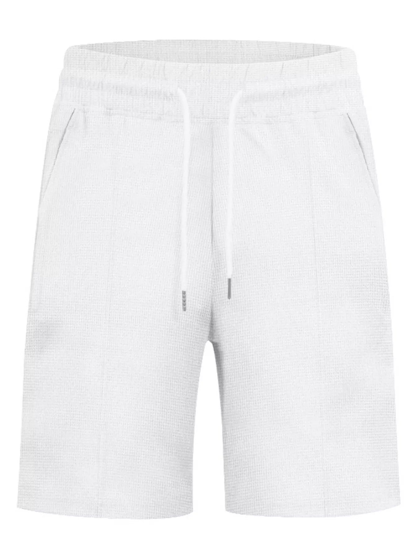 Men's Plus Size Lace-Up Collar Casual Top & Shorts Set – S–3XL - ShopNQlik