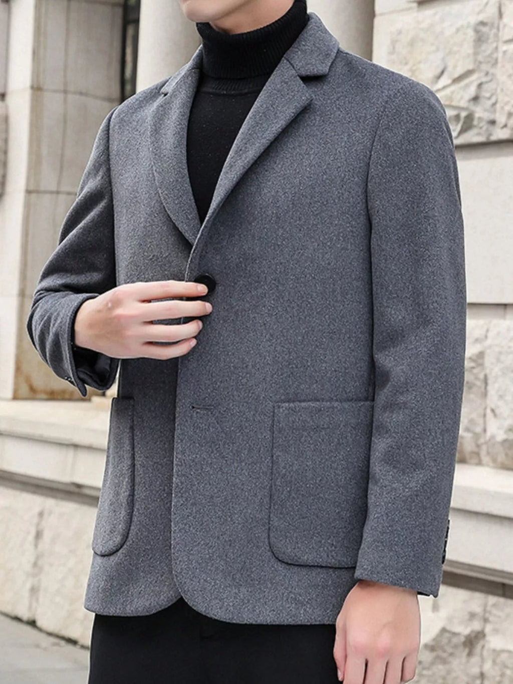 Men's Plus Size Lapel Collar Long Sleeve Blazer – 2 Colours, M–3XL - ShopNQlik