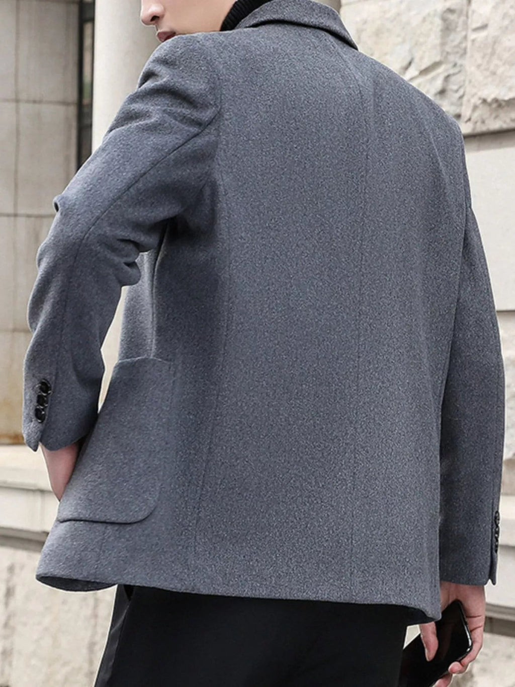Men's Plus Size Lapel Collar Long Sleeve Blazer – 2 Colours, M–3XL - ShopNQlik