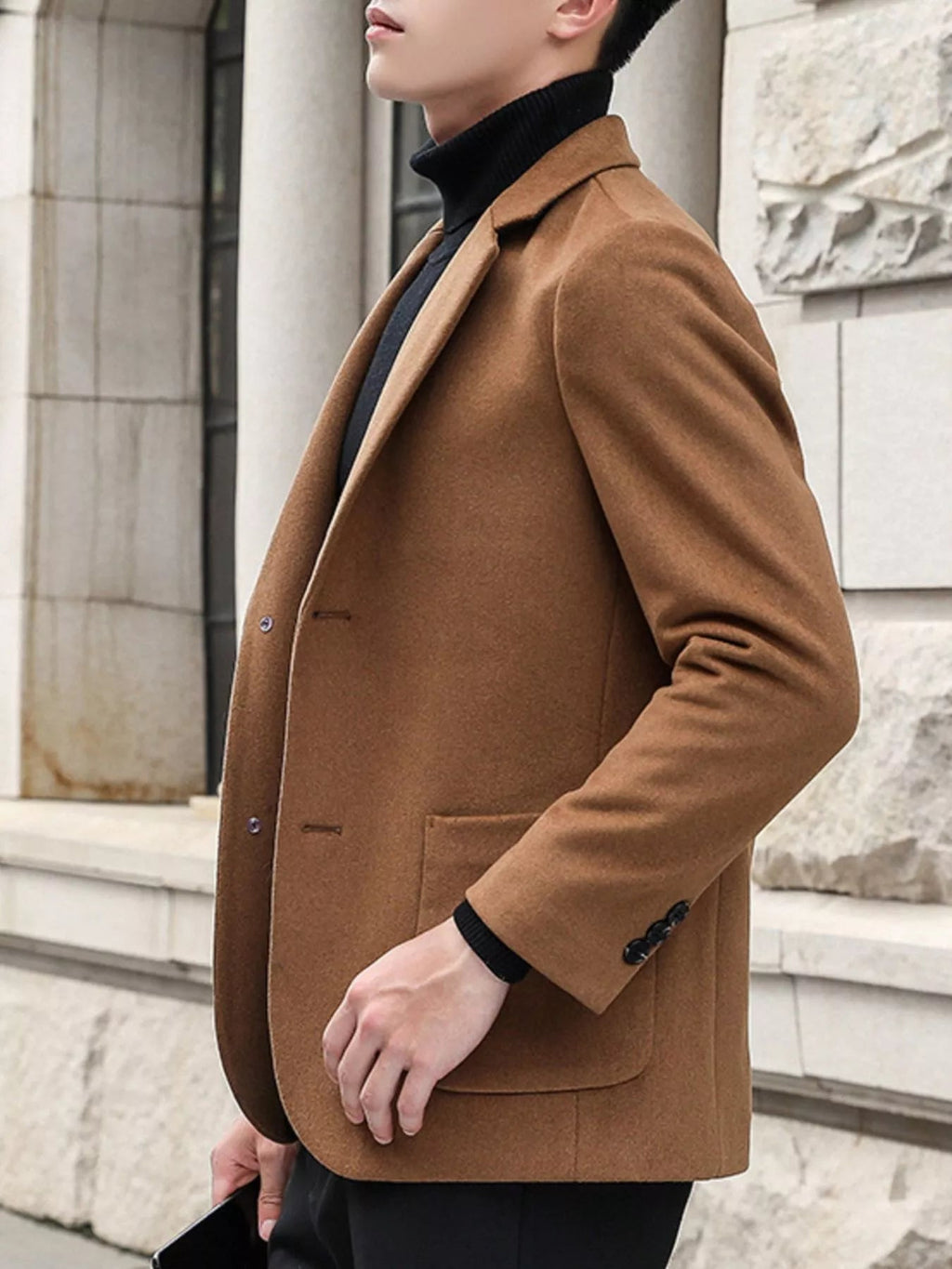Men's Plus Size Lapel Collar Long Sleeve Blazer – 2 Colours, M–3XL - ShopNQlik