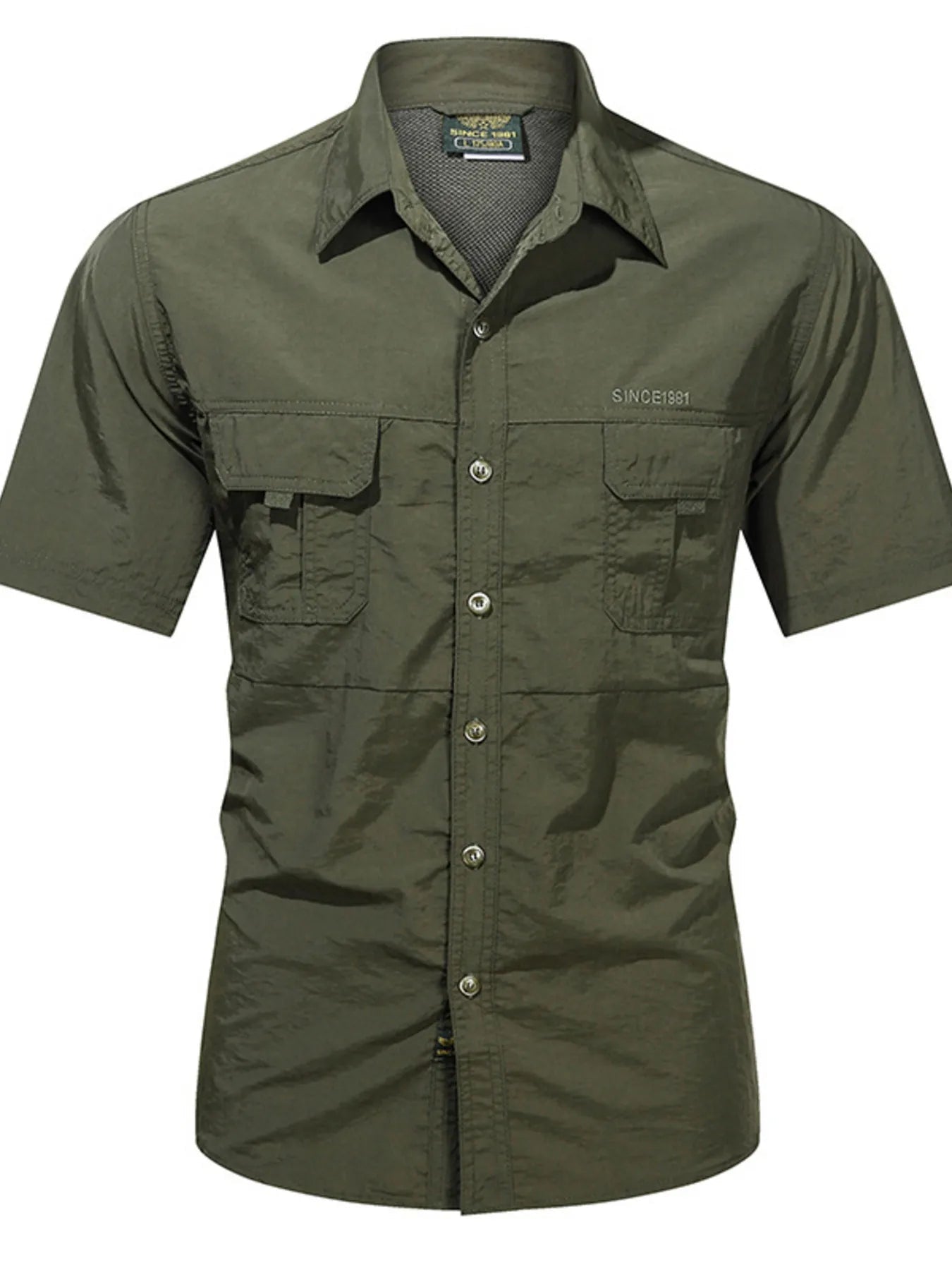 Men's Plus Size Lightweight Button-Up Shirt | Short Sleeve | M–4XL - ShopNQlik